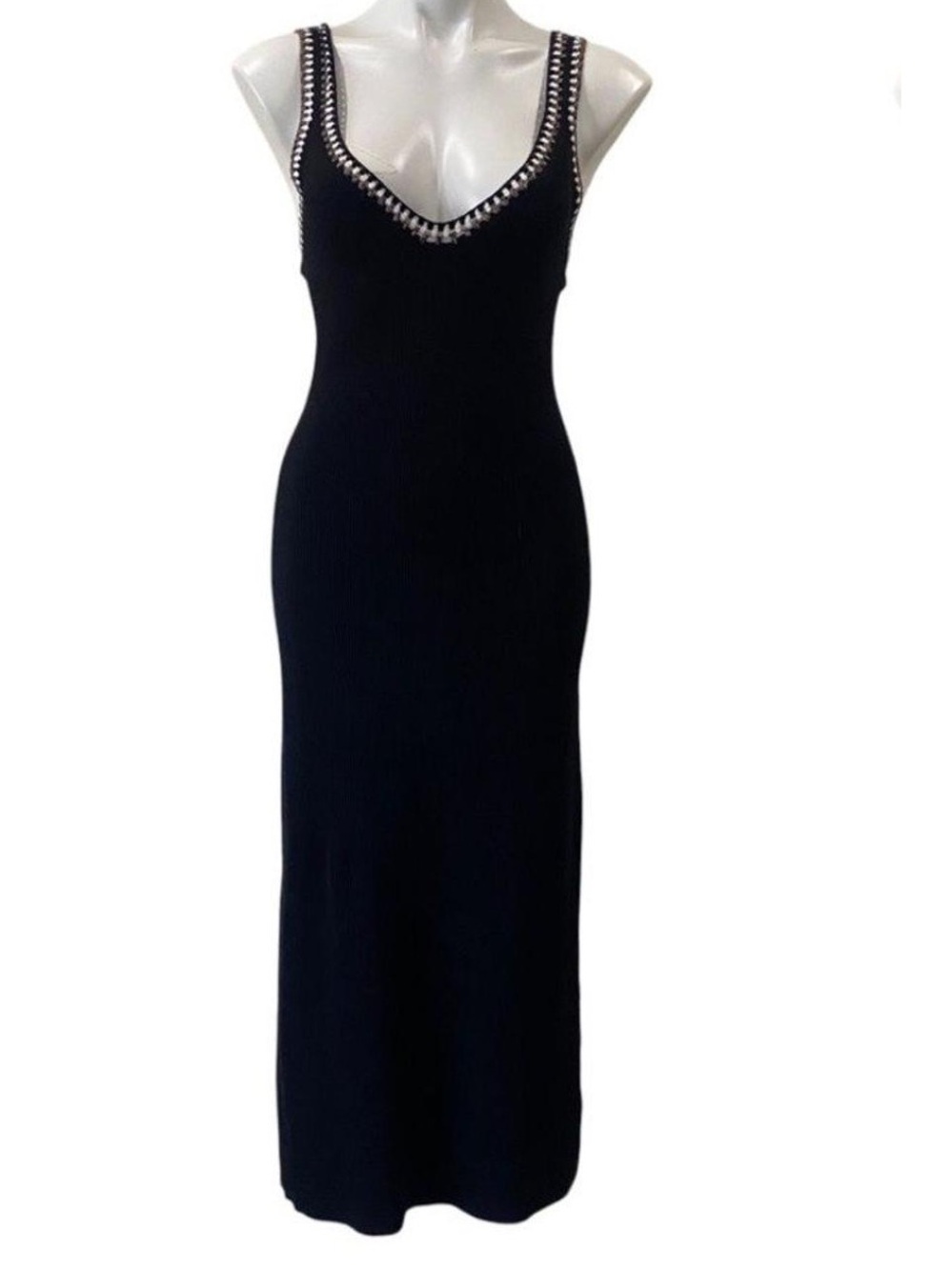 Sleeveless Black Maxi Dress with crochet